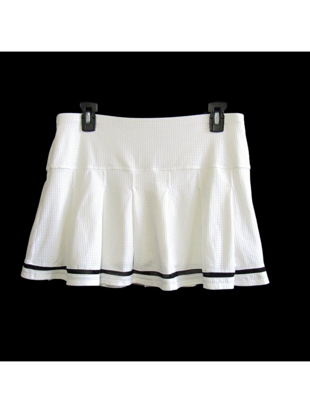 Lucky in Love Women L 12 White Pleated Tennis Golf Skort Mesh Trim Shorts Skirt